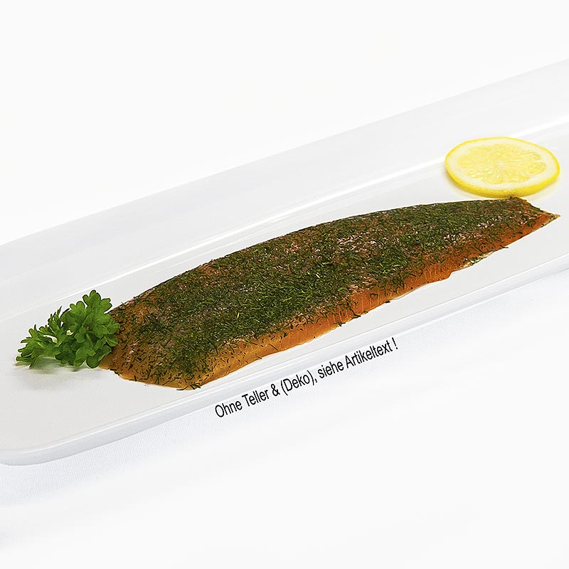 Saumon écossais Graved, mariné, à l'aneth, tranché, env1000 g - Délicieux saumon fumé à l'aneth, parfait pour les gourmands