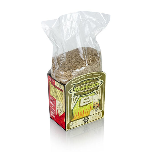 Farine de fumage en bois de chêne, 1 kg - Produit de haute qualité pour le fumage à froid du poisson ou de la viande dans le fumoir, le fumoir ou le four à fumage pendant des heures et des jours Produit un arôme de fumée agréable pour des produits fumés savoureux et de haute qualité