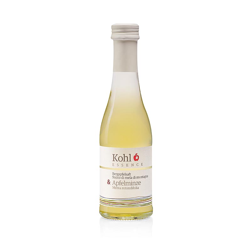 Jus de pomme de montagne ESSENCE + menthe à la pomme, 200 ml - Une boisson rafraîchissante et désaltérante pour l'été, parfaite pour l'apéritif ou pour accompagner des entrées légères et des salades.