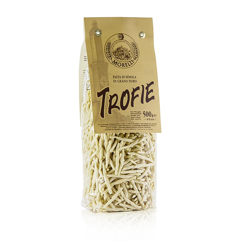 Spécialité de pâtes Morelli 1860 Trofie au germe de blé, 500g, roulées à la main et séchées naturellement en Italie