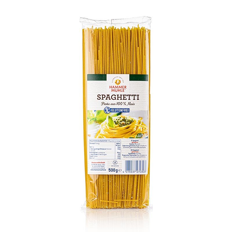 Moulin à marteaux - Spaghetti au maïs, sans gluten, 500 g | Pâtes, produits à base de pâtes, frais/secs | thungourmet