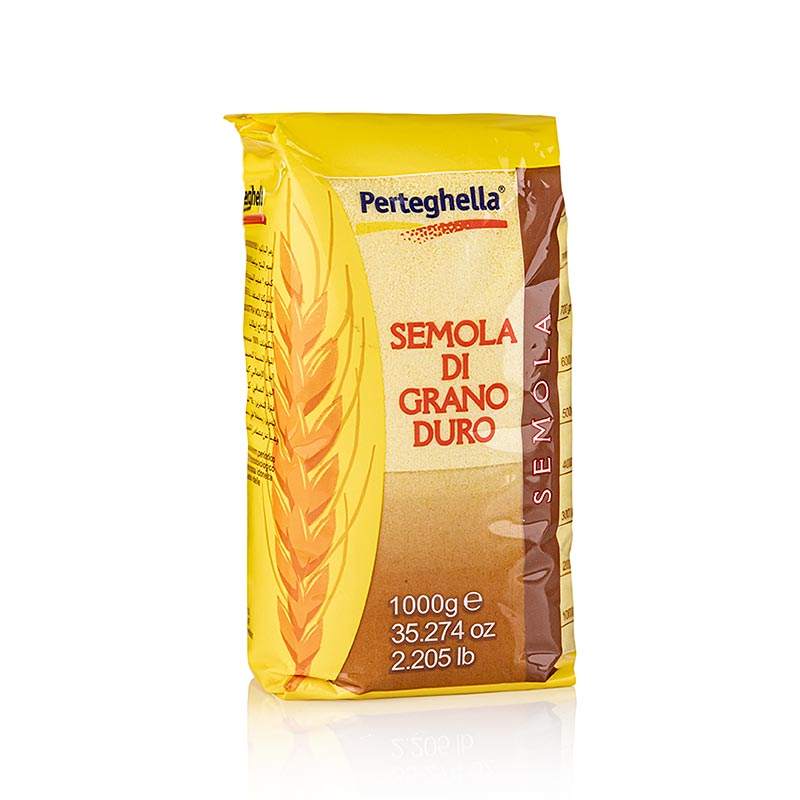 Semoule de blé dur - Semola di Grano Duro, pour pâtes lisses et gnocchis, 1 kg : polyvalent pour pâtes, pudding de semoule, pâtisseries et gnocchis de semoule