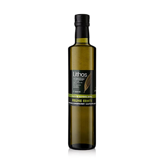 Huile d'olive vierge extra, Lithos, récolte précoce, trouble, Péloponnèse, 500 ml