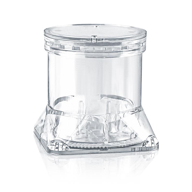 Récipient de conservation Tuber-Pack® Récipient à truffes, Ø 7 x 7cm H, transparent, avec non-tissé, pour les truffes fraîches et la régulation de l'humidité