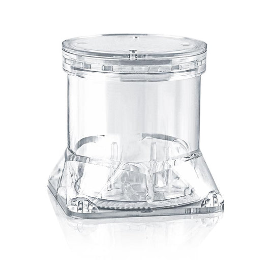 Récipient de conservation Tuber-Pack® Récipient à truffes, Ø 7 x 7cm H, transparent, avec non-tissé, pour les truffes fraîches et la régulation de l'humidité