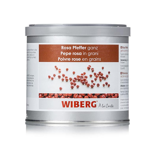 Grains de poivre rose Wiberg séchés en paquet de 160g - idéal pour la cuisine et comme finition décorative, typiquement aromatique et intensément épicé