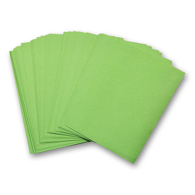 Papier d'emballage, résistant à la graisse, découpes, vert, 19 x 28 cm, 1 000 pièces | Non alimentaire / Quincaillerie / Accessoires pour barbecue | thungourmet
