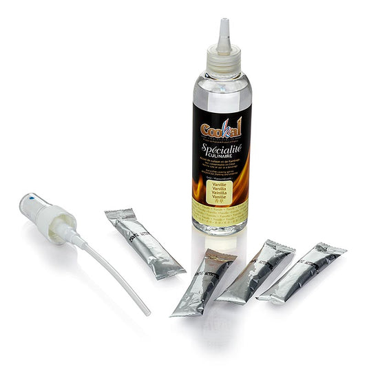 Kit crème brûlée vanille, caramélisation avec essence de flambage, 50 portions, 51 pcs.