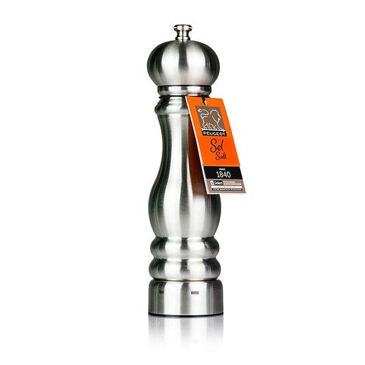 Peugeot Moulin à sel PARIS U'SELECT, 22cm de haut, réglable, acier inoxydable, 1 pc - Modèle PARIS avec technologie U'SELECT pour le réglage de la mouture