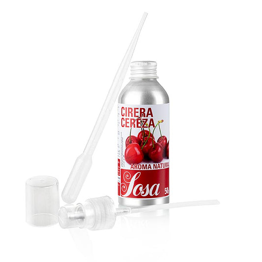 Arôme naturel de cerise, liquide, 50 g - Arôme intense pour pâtisserie, livré avec pipette et vaporisateur