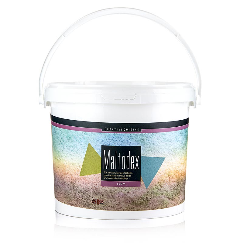 800 g Creative Cuisine Maltodex, obtenu à partir du tapioca, faible pouvoir sucrant, absorbe les liquides huileux, facilement soluble dans les milieux froids et chauds