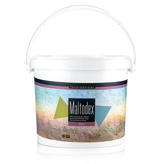 800 g Creative Cuisine Maltodex, obtenu à partir du tapioca, faible pouvoir sucrant, absorbe les liquides huileux, facilement soluble dans les milieux froids et chauds