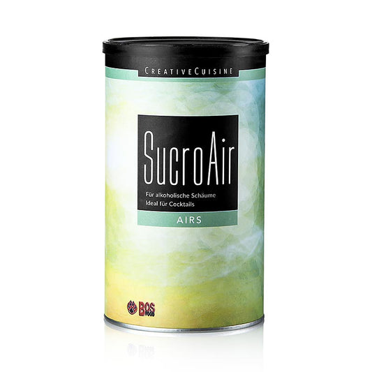 Kreative Cuisine SucroAir, 600 g - Produit pour la préparation de mousses aérées et stables à partir de liquides alcooliques, très soluble dans l'eau, non soluble dans les graisses, doit être dissous dans le milieu aqueux et ajouté lentement au milieu gras/huileux