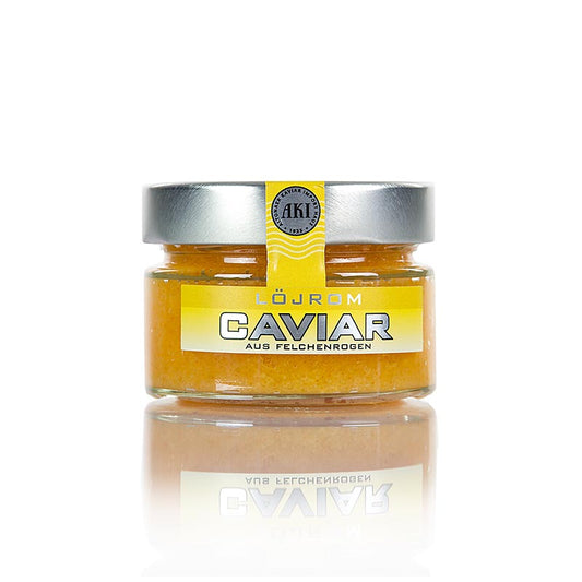 Caviar de féra, 100 g : œufs orangés, au grain très fin, au sel doux et au goût de noisette Parfaits pour les California Sushi Rolls