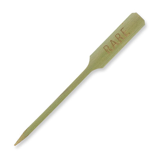 Brochettes en bambou avec bout de feuille et inscription Rare, 9cm, 100 pièces - brochettes de haute qualité et au design exceptionnel pour canapés, finger food, buffets et cocktails