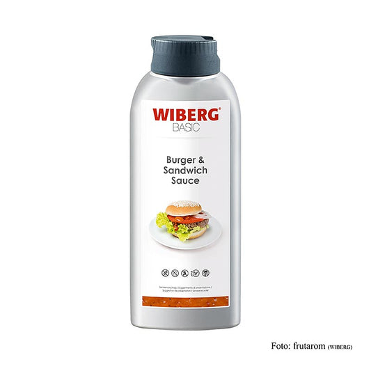 WIBERG Sauce pour burgers et sandwichs, 695 ml - Goût fruité et épicé de tomate et de poivron, avec une fine note de cornichon Idéal pour les burgers, les sandwichs, les wraps, les fritures et les crudités