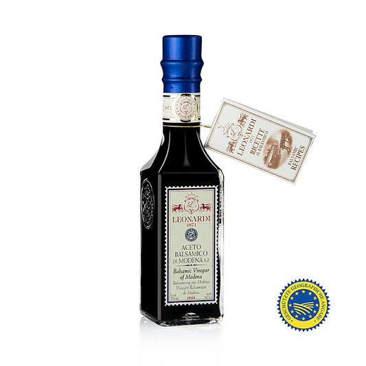 Bouteille de Aceto Balsamico di Modena IGP/ggA, 2 ans, Leonardi, 250 ml, raisins récoltés à la main