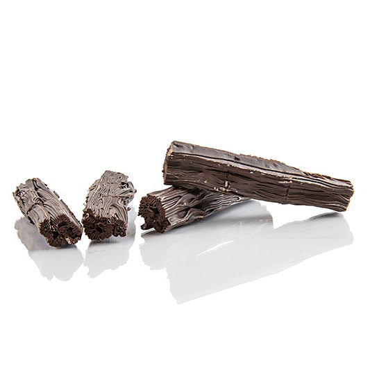 Chocolat noir Ulmer Borken à 50% de cacao, d'une taille d'environ 7,5 cm et d'un poids de 2,5 kg, pour décorer et agrémenter les desserts, les coupes de glace et les créations pâtissières.