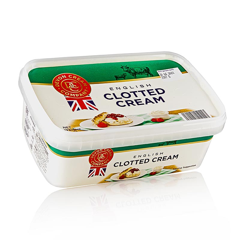 Clotted Cream anglaise, crème ferme, 55% de matières grasses, 1 kg - Crème onctueuse de haute qualité à 55% de matières grasses, idéale pour napper les scones, les desserts et les plats salés, parfaite pour les cuisiniers amateurs et professionnels, découvrez le goût riche de cette délicatesse incontournable