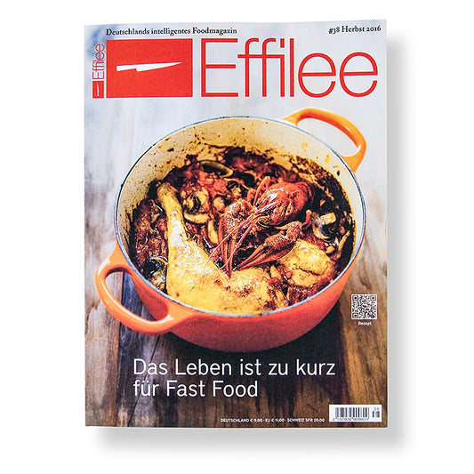 Effilee - Magazine de l'alimentation et de la vie, numéro 38, 1 pc - Couverture du magazine de l'alimentation et du style de vie avec les dernières tendances, techniques et saveurs culinaires, des recettes exclusives et des histoires inspirantes de grands chefs.
