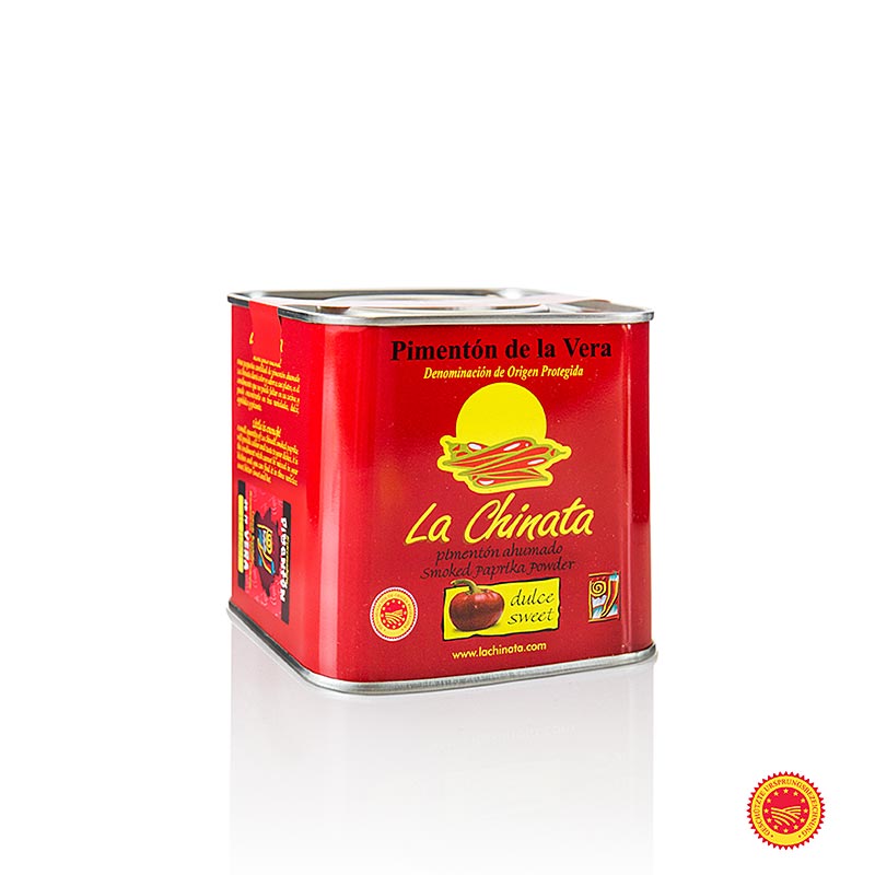 Piment en poudre - Pimenton de la Vera DOP/gU, fumé, doux, la Chinata, 160 g - Spécialité espagnole, fumé traditionnellement sur du bois de chêne, goût unique, idéal pour la cuisine méditerranéenne et la charcuterie