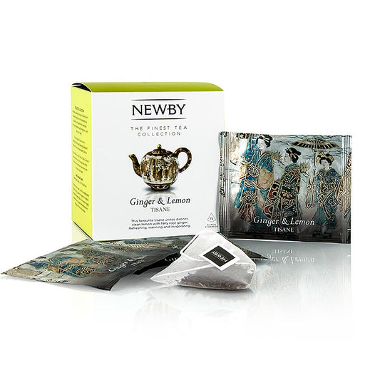 Tisane Newby Tea Ginger & Lemon, Infusion, 37,5 g, 15 pcs - Rafraîchissant, réchauffant et vivifiant, allie le citron clair à la racine de gingembre ardente