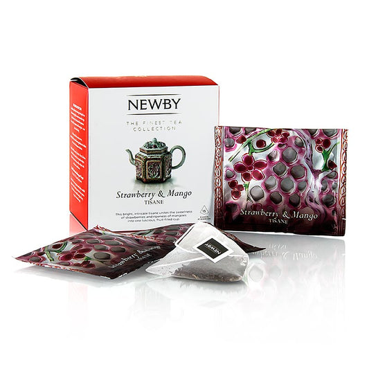 Infusion fruitée Newby Tea Strawberry & Mango, 60 g, 15 pièces - Passion, art et qualité dans une tasse fruitée
