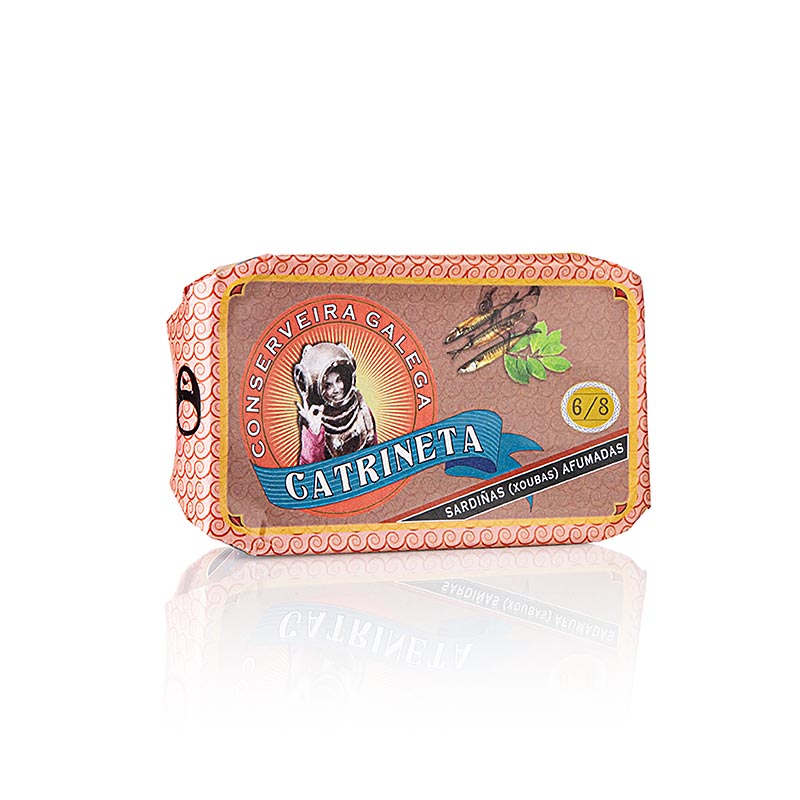 Sardines entières fumées de Catrineta, 81 g, produites artisanalement selon des méthodes traditionnelles