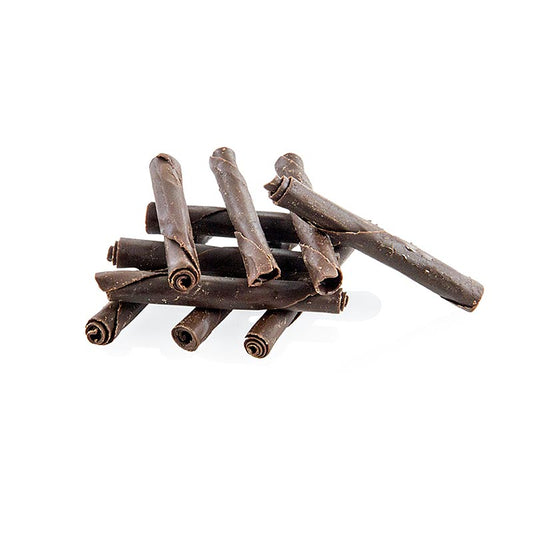 Cigares au chocolat Mini Panatella, chocolat noir, 4,5cm, 500 g, 310 pièces - idéal pour les coupes de glace, la table basse et les desserts Fabriqué à partir de feuilles très fines enroulées avec du chocolat noir très fin