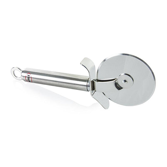 Coupe-pizza Rösle en acier inoxydable 18/10, brillant et mat, avec roue stable pour couper proprement les pâtes épaisses, longueur 20 cm, largeur 7 cm, hauteur 2 cm, poids 0,15 kg, ne passe pas au lave-vaisselle