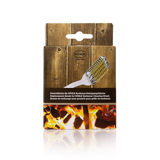 Têtes de nettoyage de rechange pour la brosse de nettoyage BBQ 46278, avec quatre poils rotatifs courts et rigides en laiton Convient pour différents types de grilles de barbecue, lavable au lave-vaisselle Longueur : 9,2 cm, Largeur : 6,3 cm, Hauteur : 2,1 cm, Poids : 0,05 kg, Matériau : laiton, Finition : rugueuse, Couleur : or