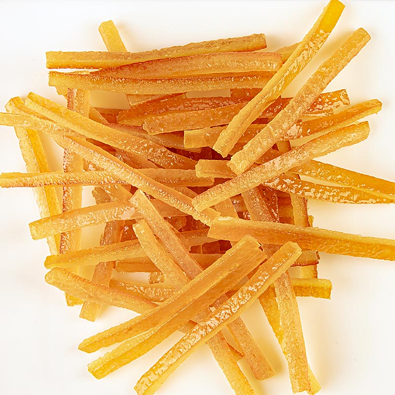 Orangeat, écorce d'orange confite, en lamelles, Aiguillettes, 1 kg