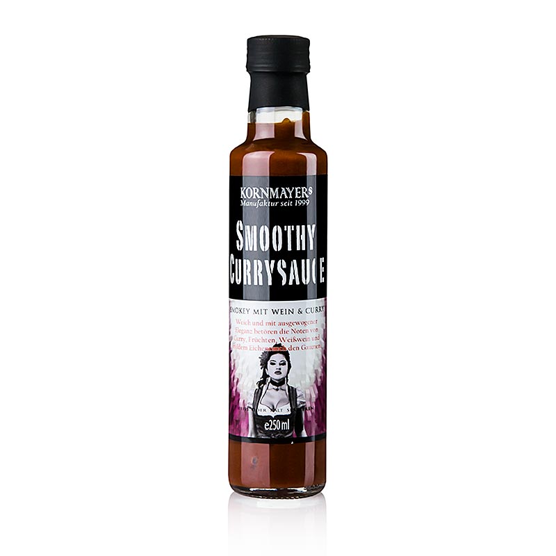 Kornmayer - Smoothy Currysauce, 250 ml - Sauce barbecue au vin du Rhin, sirop de betterave et graines de fenugrec pour saucisses au curry, steaks, burgers, hot-dogs, viande grillée et pour mariner, à servir chaud ou froid