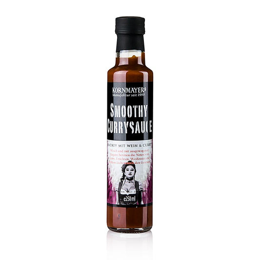 Kornmayer - Smoothy Currysauce, 250 ml - Sauce barbecue au vin du Rhin, sirop de betterave et graines de fenugrec pour saucisses au curry, steaks, burgers, hot-dogs, viande grillée et pour mariner, à servir chaud ou froid