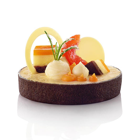 Dessert-Tartelettes - Filigrano, rond, ø 8,3cm, H 2cm, pâte brisée au chocolat, 55 Pcs