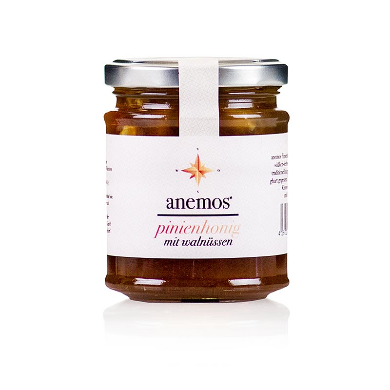 Noix au miel de pin, ANEMOS, 270 g - spécialités de miel et de confitures de qualité supérieure d'ANEMOS, dont les noix au miel de pin, une multitude de pâtes à tartiner aux fruits et de miels du monde entier