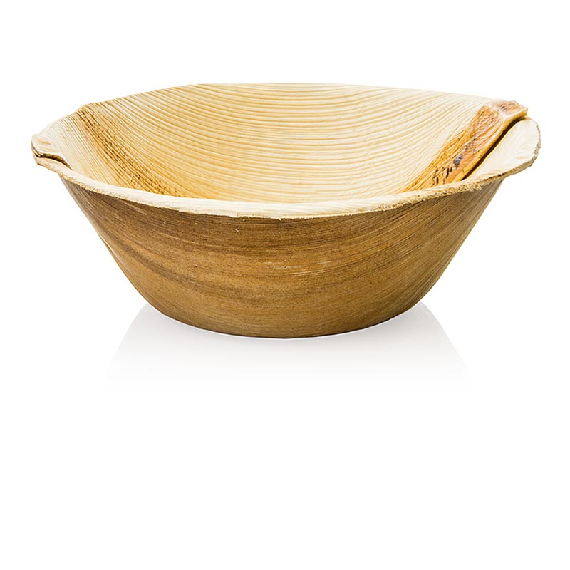 Assiette jetable en feuille de palme, ronde, env ø 15,5cm, profonde, 100% compostable, 25 pcs - Assiettes/bols stylés en feuille de palmier à bétel, qualité alimentaire, goût neutre, convient au four et au micro-ondes, n'absorbent ni graisse ni eau, 100% biodégradables