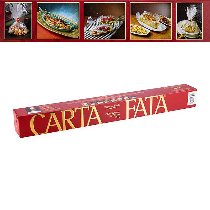 Film de cuisson en Carta Fata® pour la cuisson à haute température jusqu'à 220°C au four, à la poêle et à la friteuse, idéal pour la mise en place et la congélation