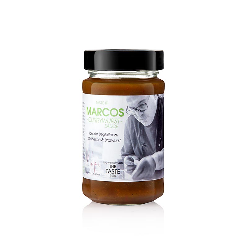 Sauce curry Marco Zingones, 225 ml : délicieuse sauce prête à l'emploi au goût riche et avec une touche d'épices, idéale pour la préparation de currys, comme dip ou comme condiment dans de nombreux plats.