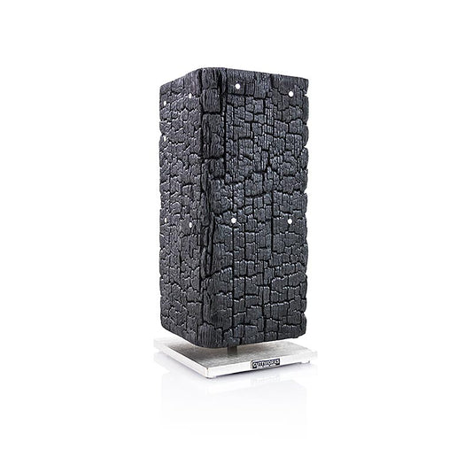 Cuttworx's Bloc à couteaux "PYROlith", bois véritable brûlé, magnétique, 1 pce