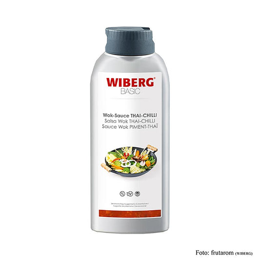  Wiberg BASIC Sauce pour wok style thaï-chili, bouteille à presser, 665 ml au goût intense de gingembre et de chili, idéale pour les plats variés au wok