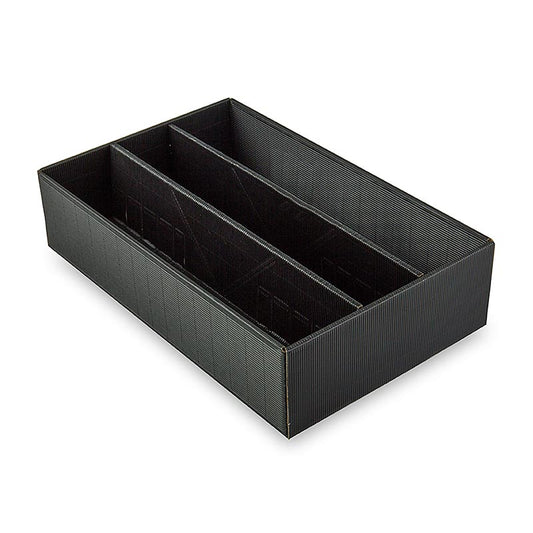 Carton cadeau pour le vin, noir, pour 3 bouteilles de 0,75 l, 1 pc - Carton noir de qualité supérieure pour un emballage sûr et élégant de 3 bouteilles de vin de 0,75 l, idéal comme emballage cadeau élégant Fabriqué dans un matériau résistant pour une protection et une présentation durables