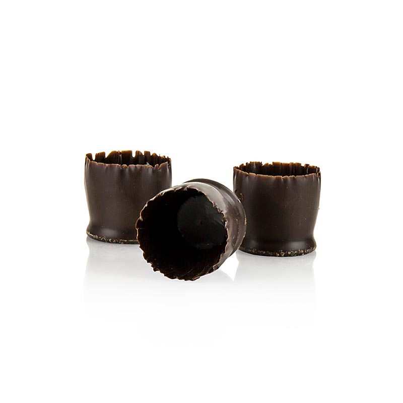 Moules à chocolat 'Snobinettes' en chocolat noir, 23-27mm de diamètre, 26mm de haut, motif Mona Lisa, 430 g, 90 pièces - Moules de haute qualité, créatifs et polyvalents pour la réalisation de garnitures individuelles en chocolat, idéaux pour la préparation de petits fours