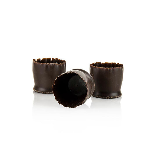 Moules à chocolat 'Snobinettes' en chocolat noir, 23-27mm de diamètre, 26mm de haut, motif Mona Lisa, 430 g, 90 pièces - Moules de haute qualité, créatifs et polyvalents pour la réalisation de garnitures individuelles en chocolat, idéaux pour la préparation de petits fours
