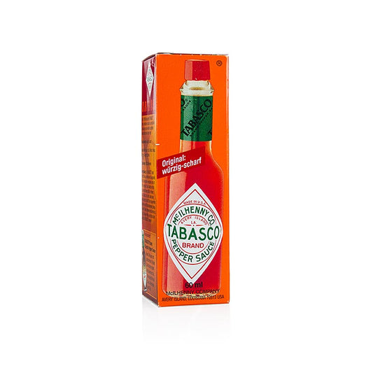Sauce au poivre rouge Tabasco, fabriquée à partir de piments soigneusement sélectionnés, cultivés et entretenus depuis plus de 115 ans par la famille McIlhenny sur l'île d'Avery, en Louisiane, et vieillis pendant 3 ans en fûts de chêne afin de développer pleinement leur goût et leur arôme d'une finesse unique.