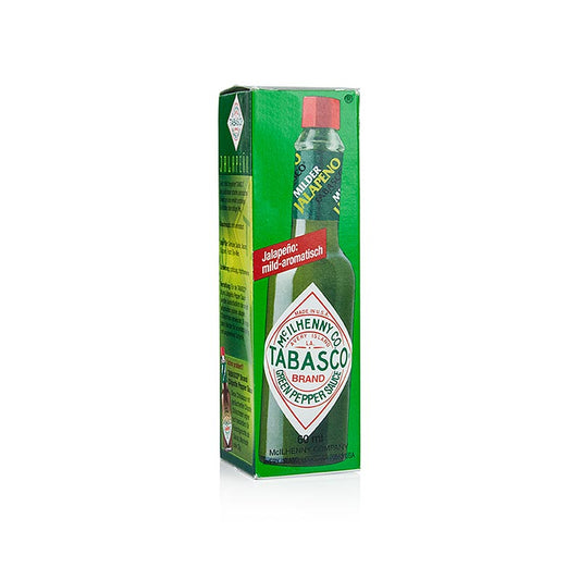 Sauce au poivre vert Tabasco, préparée à partir de piments verts doux Jalapeno Idéale pour les légumes verts, le fromage blanc aux herbes, la salade fraîche et les pâtes vertes