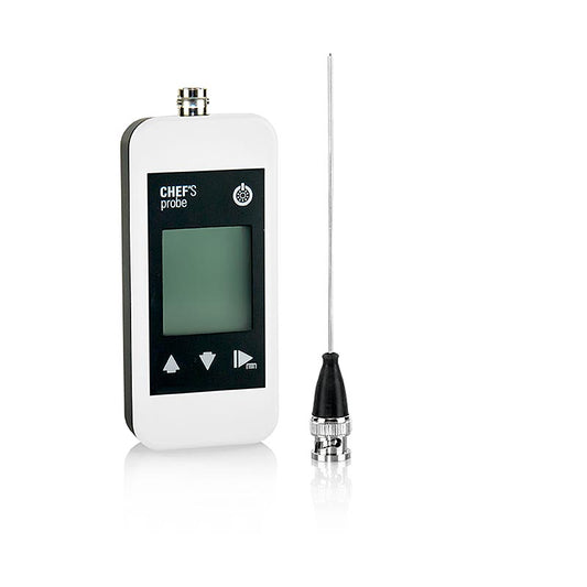 Chef's Probe Thermomètre à affichage numérique, sonde à piquer, 1,5mm, blanc, 1 pc - Un thermomètre de haute précision avec connexion Bluetooth et mesure exacte de la température Convient pour le contrôle alimentaire et la cuisson parfaite de la viande