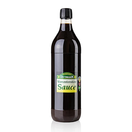 Worcestershire Sauce de Feinkost Dittmann, 1 l - Sauce premium avec des anchois fermentés, du vinaigre, du sucre et des épices, parfaite pour les ragoûts, les marinades et les bloody marys