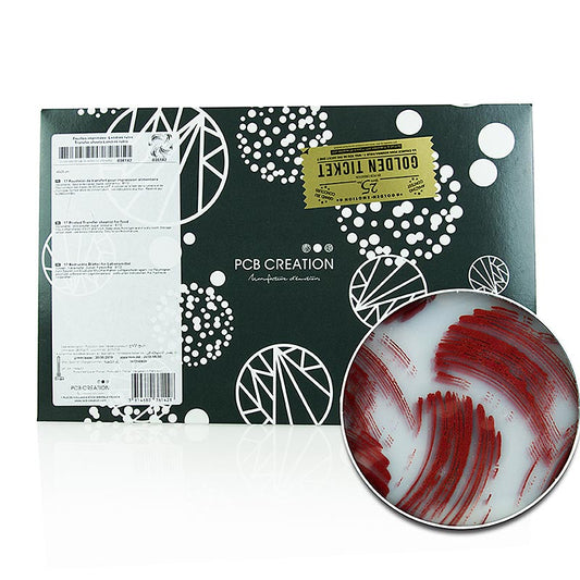 Feuille détachable décorative Londres Rubin (taches rouges), pour chocolat, 40x25cm, 17 feuilles, feuille décorative et facile à manipuler pour personnaliser le chocolat