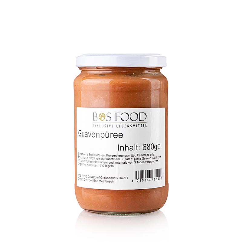 Purée/marque - Goyave, rose, finement passée, 680 g - Produit à base de fruits de Chef Food, purée finement passée dans différentes saveurs, idéale pour savourer et découvrir la diversité